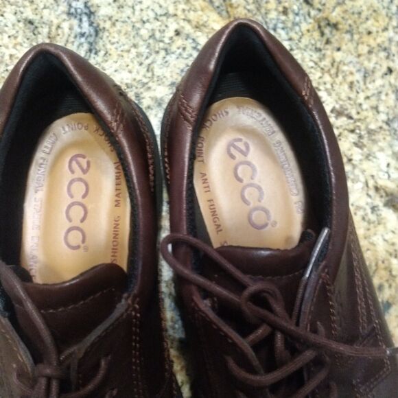 Mens Ecco Lace Up Brown Dress Work Shoes Size 43 (10 US) EUC - Picture 9 of 12